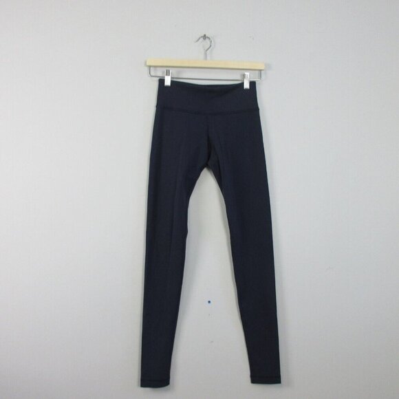 Lululemon Low Rise Ankle Leggings Women's 4 Navy Blue Stretch Workout Yoga 216 - Picture 1 of 12